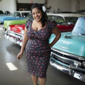 Stop Staring Cherry Bomb PinUp Bombshell Dress 26 Black Red Retro Rockabilly